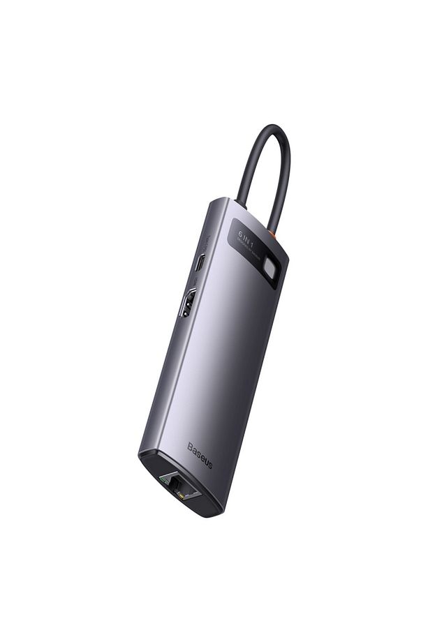 Metal Gleam 6-Port Type-C HUB-Gri - 1