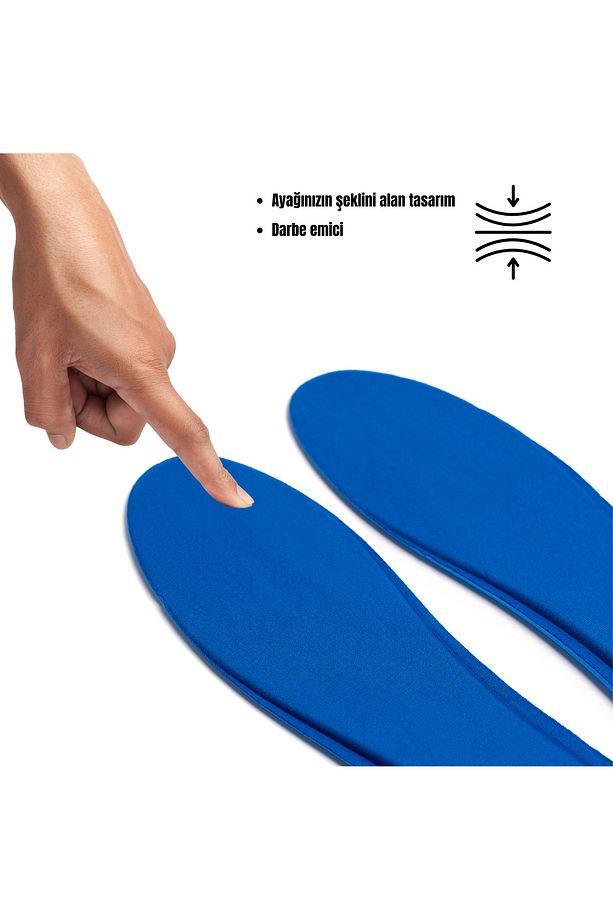 Memory Foam Ayakkabı Tabanlığı Ortapedik Yastıklı Unisex M800 Model Tabanlık Mavi - 4