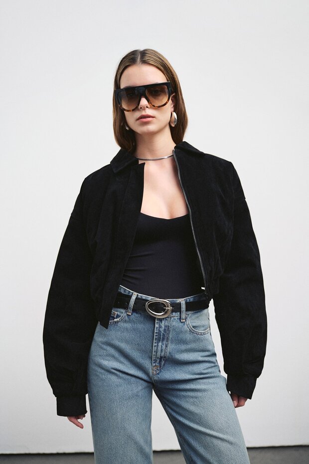 Suni suet crop ceket - 3