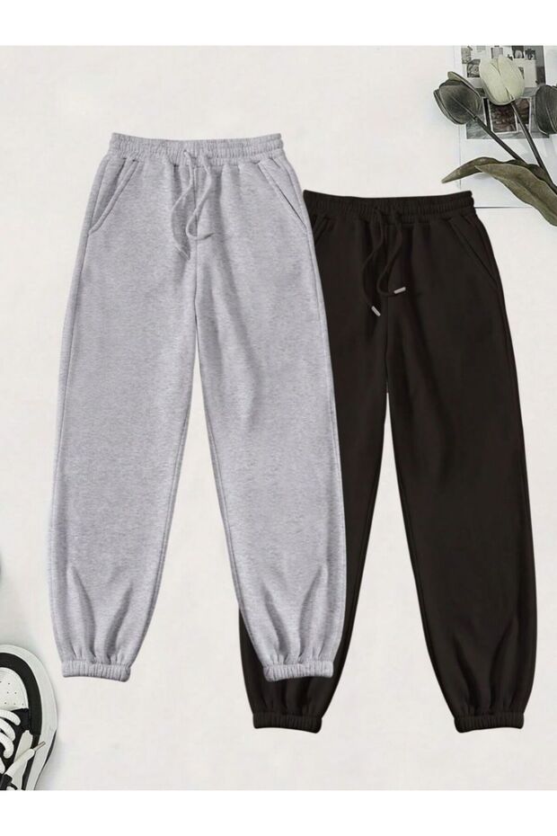 Two Pieces Elastic Sweatpants - 3