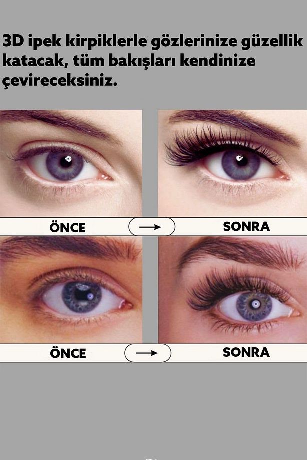 Takma Kirpik Kolay Uygulanabilir Kendinden Yapışkanlı 3D Kirpik Yoğun Hacimli Görünüm Göz Aksesuarı - 6