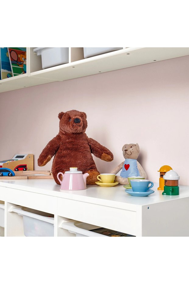 Brown Cute Bear Plush Toy Sleep and Playmate 30 cm