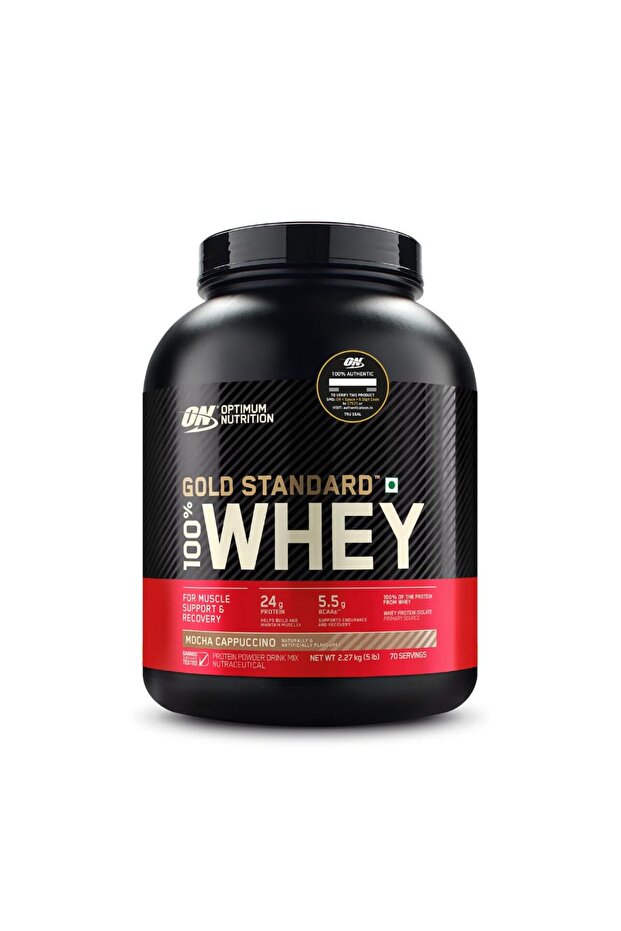 (ON) Gold Standard 100% Whey Protein (5 lbs, 2.27 kg, Mocha Cappuccino) Powder