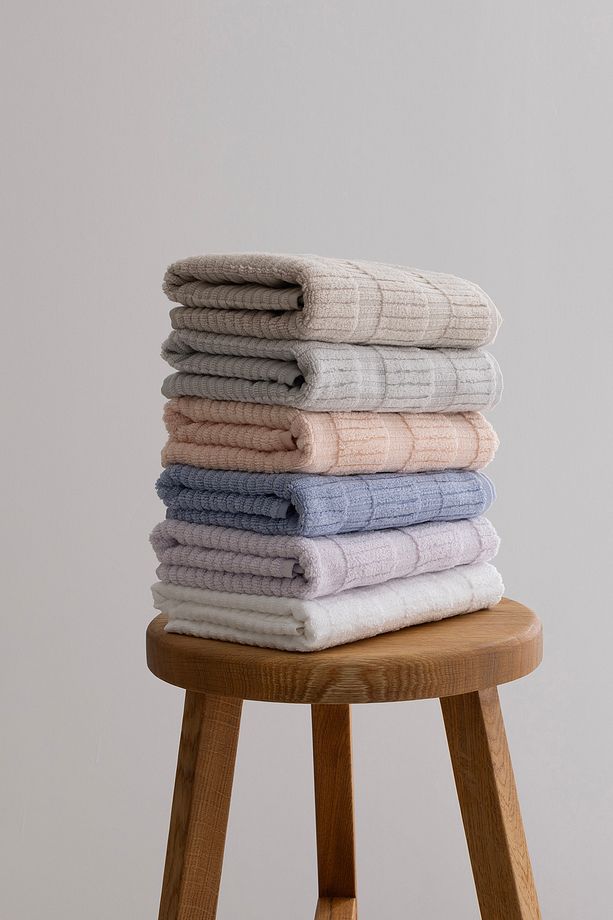 Ivory Lila Bordürlü Mikro Fiber %100 Pamuk 2Li Banyo Havlusu Seti 50 X 90 - 70 X 140 1105A - 6