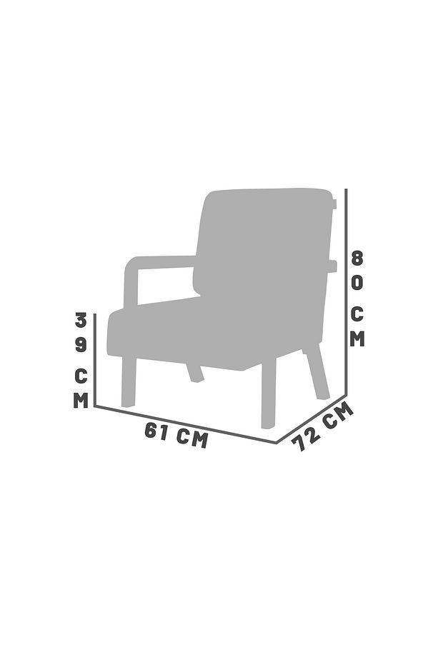 Bahama Bohem Ahşap Berjer, Gri - 5