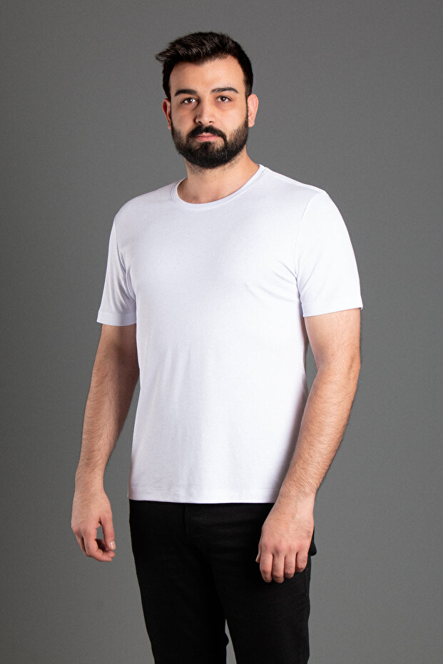 MEN'S WHITE BASIC O NECK SOFT T-SHIRT