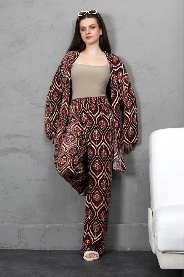 مجموعة كيمونو متعددة منقوشة من الأعلى إلى الأسفل - 5