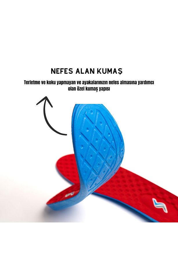 M900 Model Ayakkabı Tabanlığı Memory Foam Ortapedik Boy Yükseltici Unisex Tabanlık Kırmızı - 3