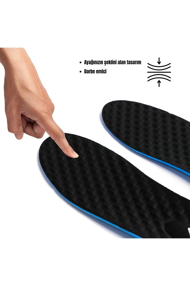 M900 Model Ayakkabı Tabanlığı Tek Ebat Unisex Memory Foam Ortapedik Boy Yükseltici Tabanlık Siyah - 5