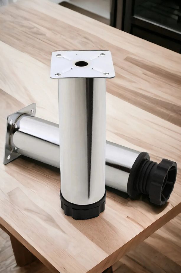 10 ADET 6 cm Mobilya Kanepe Baza Koltuk Metal Destek Yükseltici Ayağı Ayakları Krom Lüks 42 Çap - 6