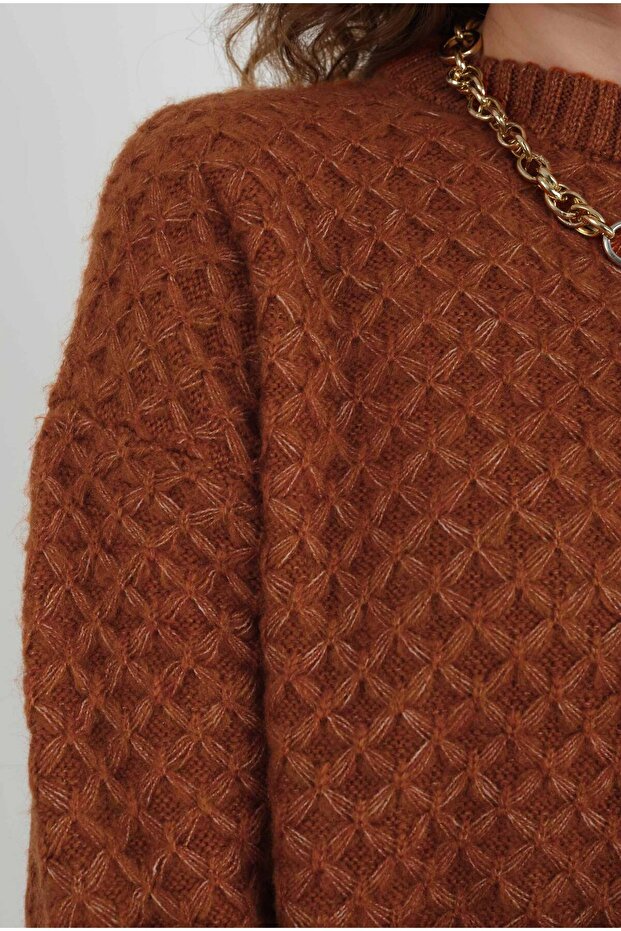 Örümcek Örgülü Kazak Kiremit - 9