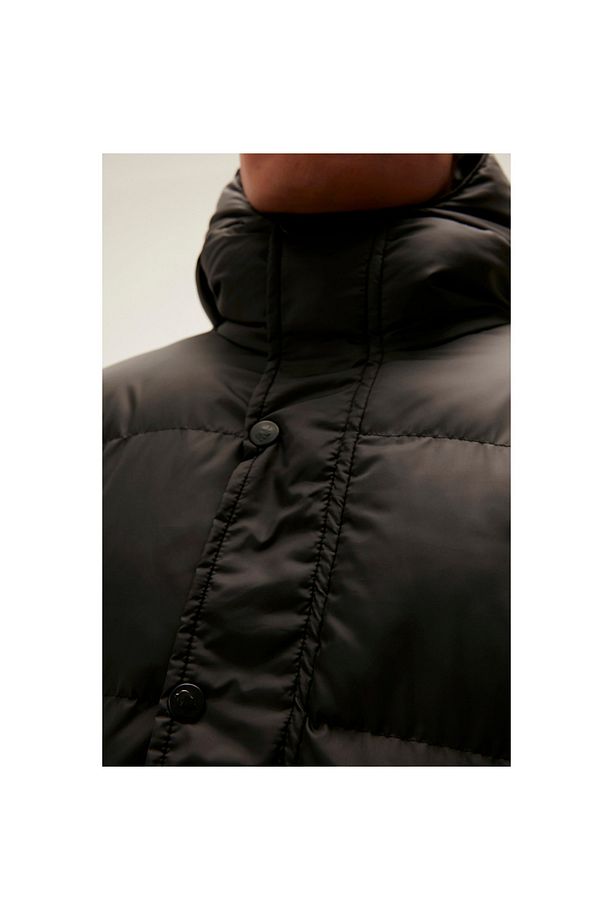 Goose Tail Puffer Siyah Erkek Kapüşonlu Uzun Mont 22.02.15.001-c01 - 3
