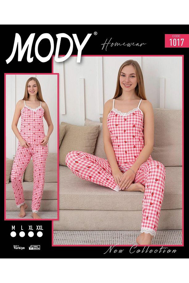 Milan yumuşak dokulu İp askılı pijama takımı - 1