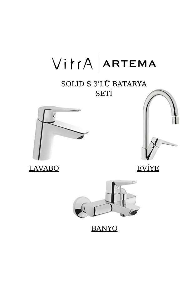 Solid S Batarya Seti 3’Lü Banyo-Lavabo-Eviye - 1