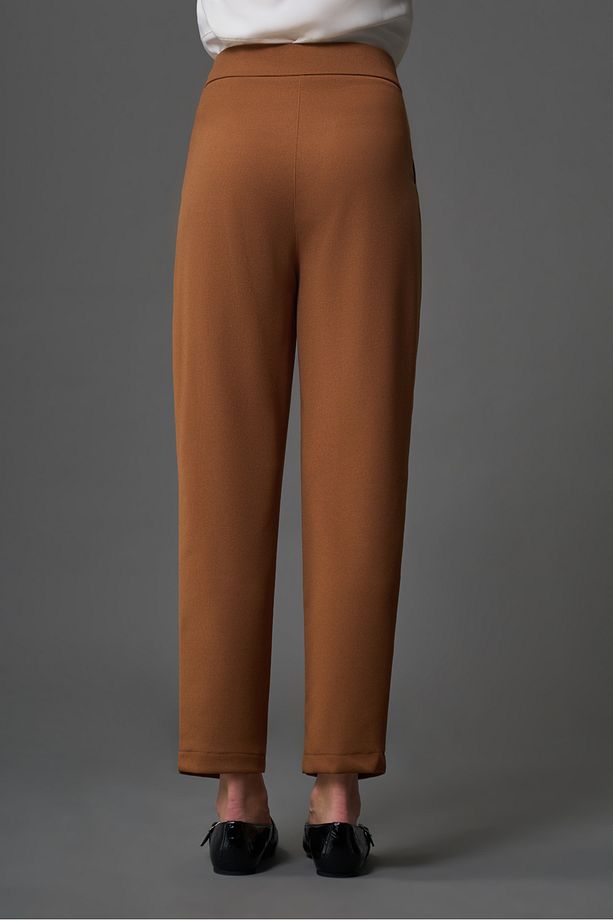 Basic Örme Krep Kahve Pantolon - 3