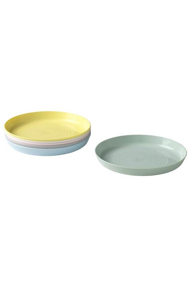Plate, assorted colors, 6 pieces - 1