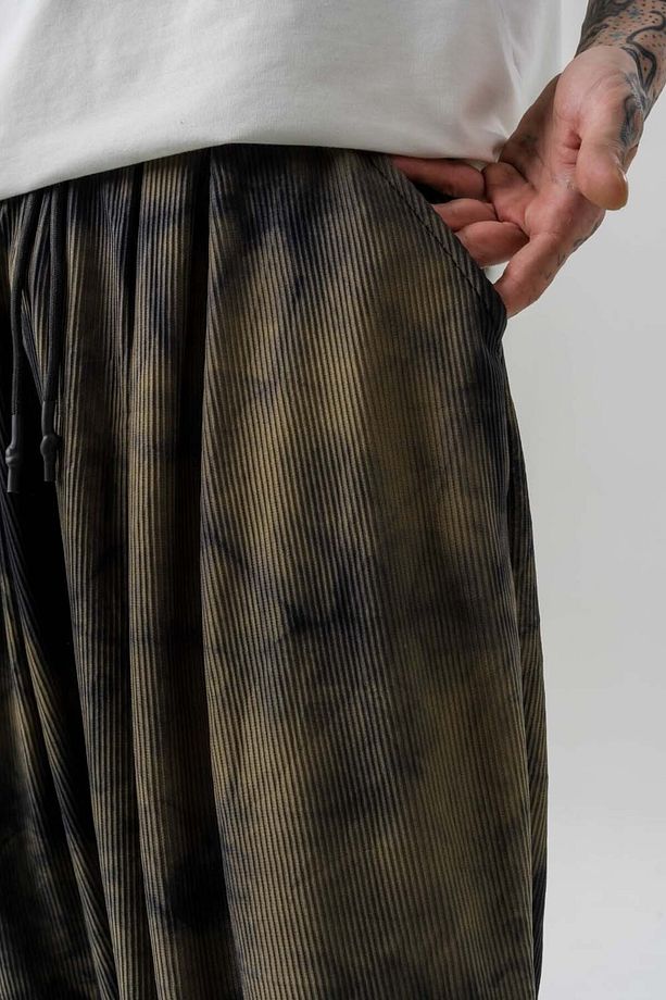 Batik Bel ve Paça Lastikli Pileli Şalvar - 5