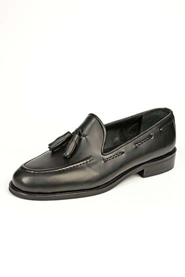 Vittorio genuine leather handmade men's black suede leather loafer