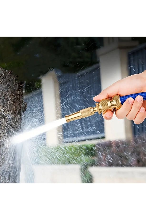 Tazyikli Su Püskürtme Bahçe Sulama Püskürtme Hortum Başlığı Yüksek Basınçlı Ayarlanabilir Gold - 7