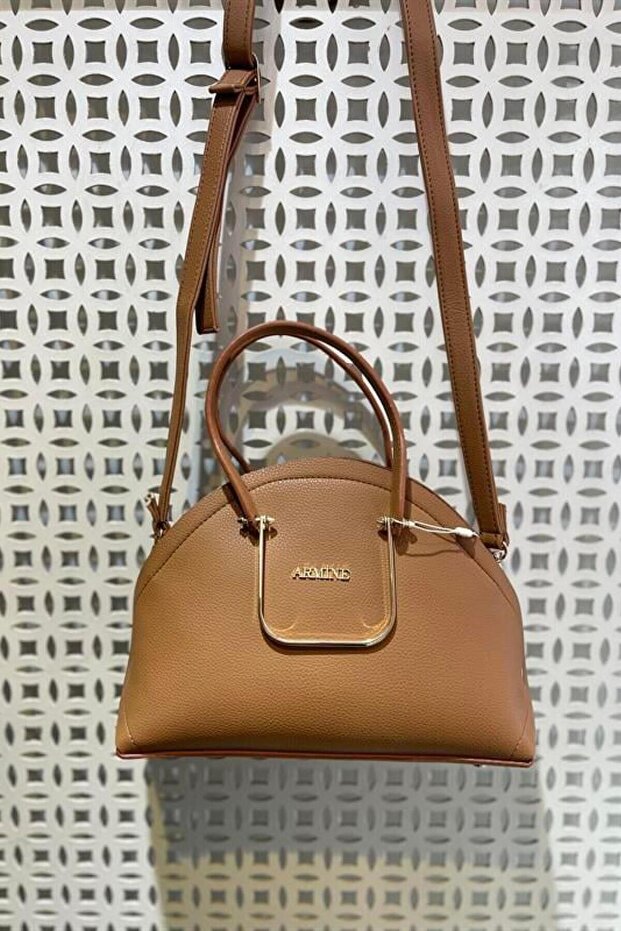 Daily Strap Metal Detailed Women's Shoulder Bag Brown