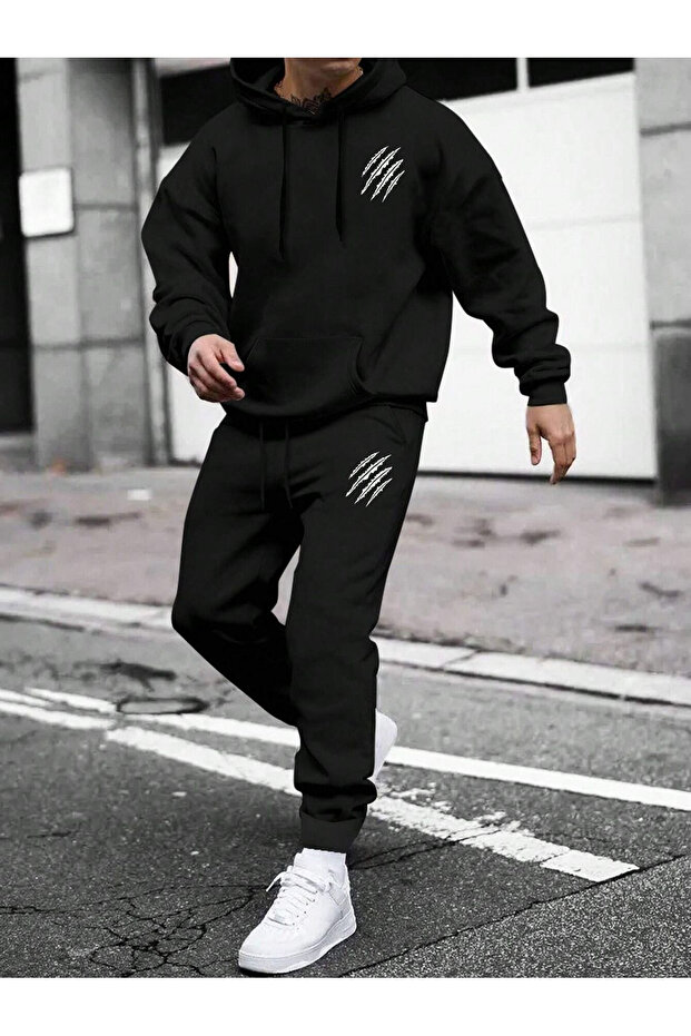 Lines Printed Unisex Tracksuit Set