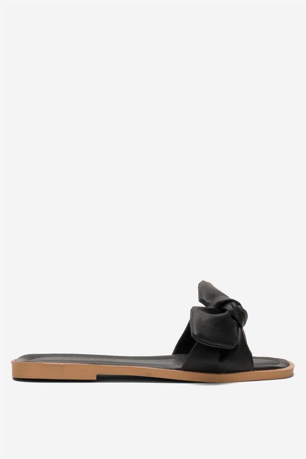 Women's Bowknot Casual Summer Slippers Black
