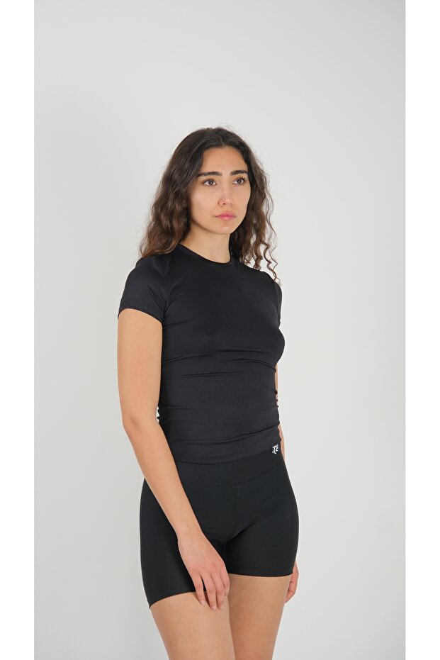 تي شيرت أسود مناسب طويل مناسب - 4