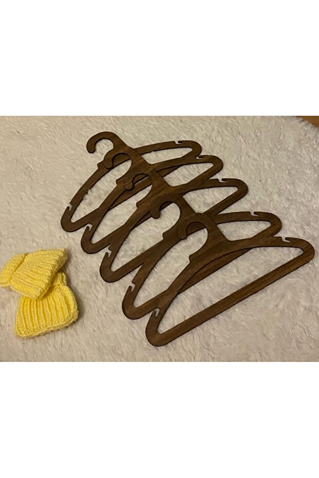 Children's Baby Clothes Hanger - Walnut Wood 5 Pieces 28cm X 15.5 cm