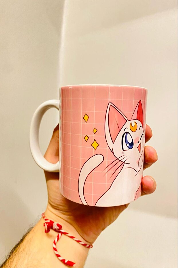 كوب بورسلين أبيض مطبوع بالكامل من Sailor Moon