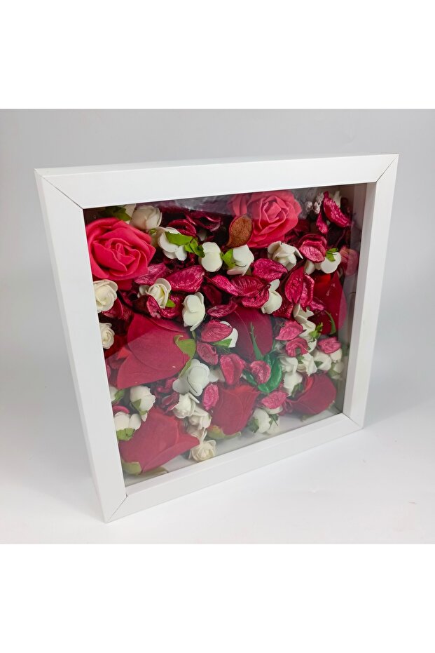 إطار صور على شكل صندوق ورد 20×20 سم، إطار ذكريات عميق، إطار زهور