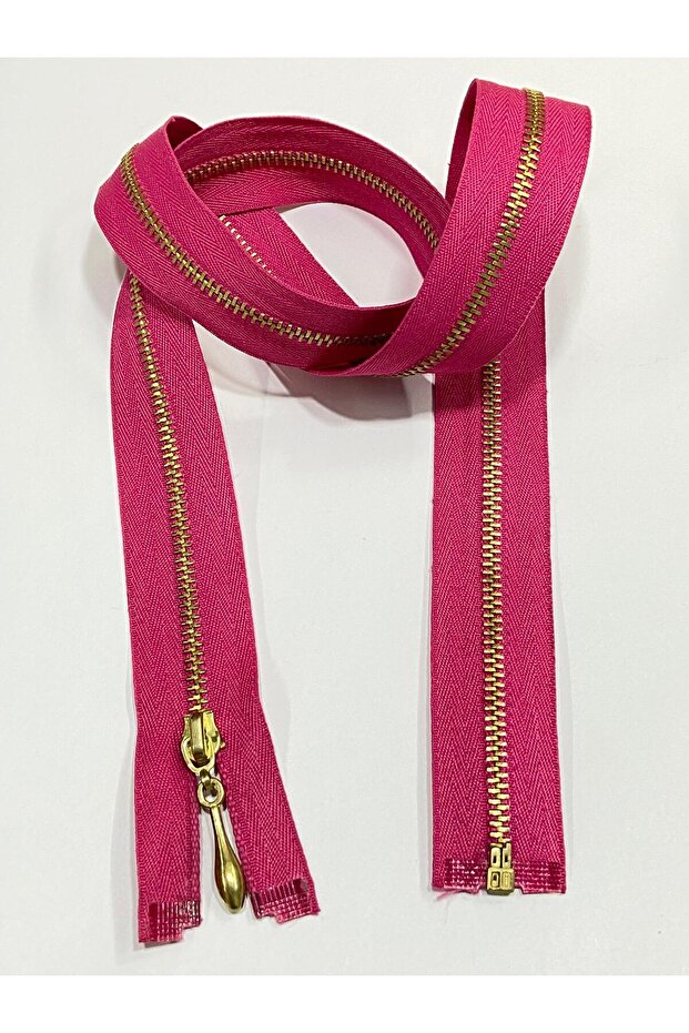 Iron Tooth Coat Coats Zipper/Dark Pink/Gold Teeth/80 cm