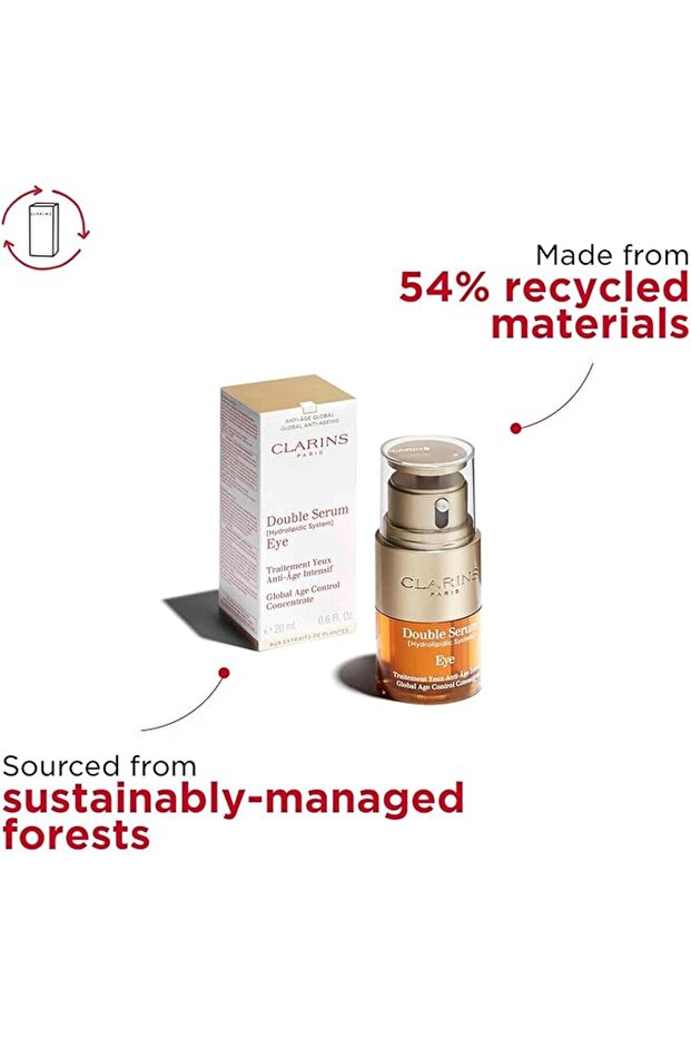 Clarins Double Eye Serum 0.68 oz, Unisex, (All Skin Types, Sensitive, Dry, Normal), 20.0 ml, 20.0 ml