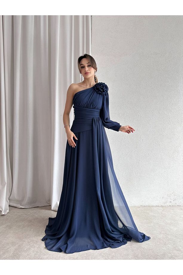 MALTHA Maxi Elbise 8967 - Lacivert - 3