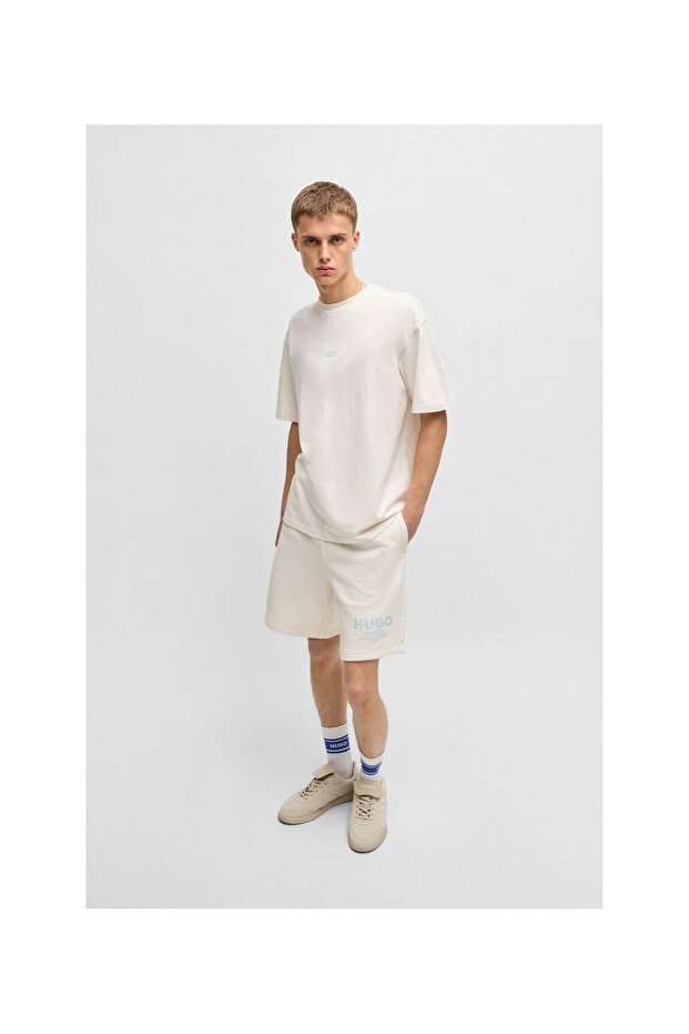 Logolu pamuklu penye tisört - 2