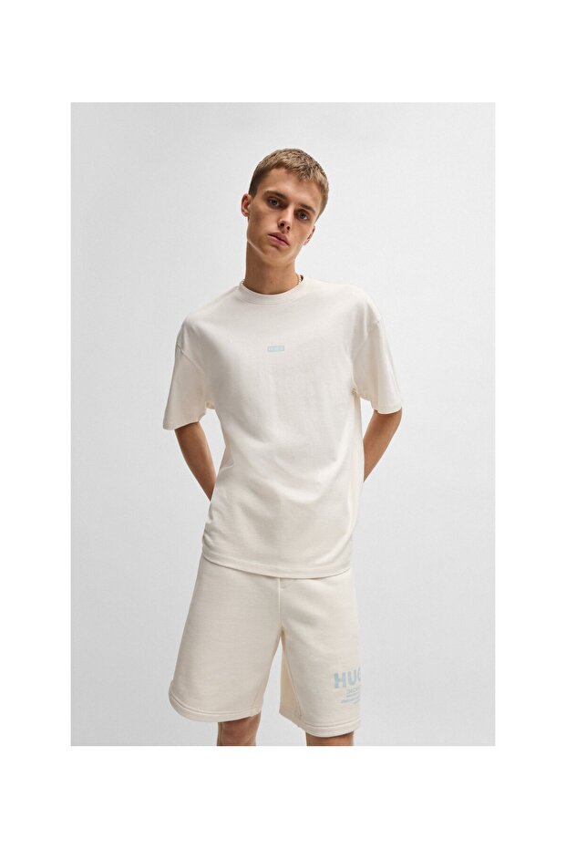 Logolu pamuklu penye tisört - 1