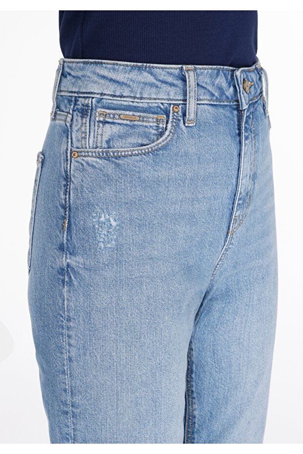 791 Monıca Regular Fit   Kadın Mavi Jean Pantolon - 5