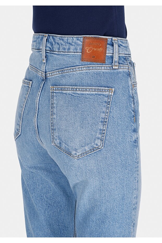 791 Monıca Regular Fit   Kadın Mavi Jean Pantolon - 6