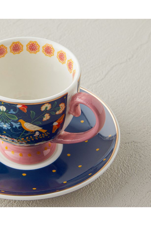 Wingy New Bone China 4 Parça 2 Kişilik Kahve Fincan Takımı 100 ml Lacivert - 4