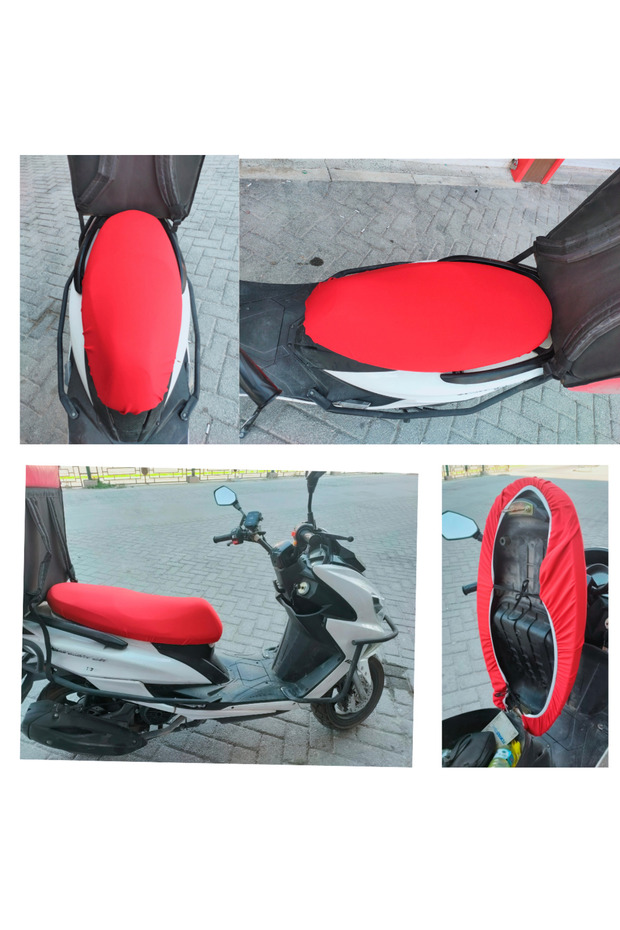 50Cc and 125Cc Motorcycle - Lere Compatible Red Fabric Seat Cover
