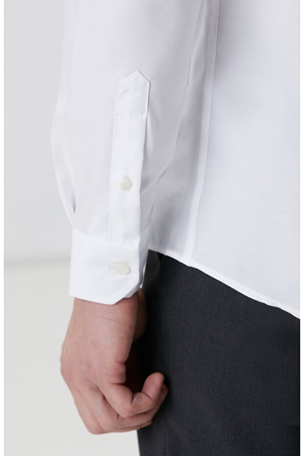 Beyaz Non-ıron Gömlek - 7