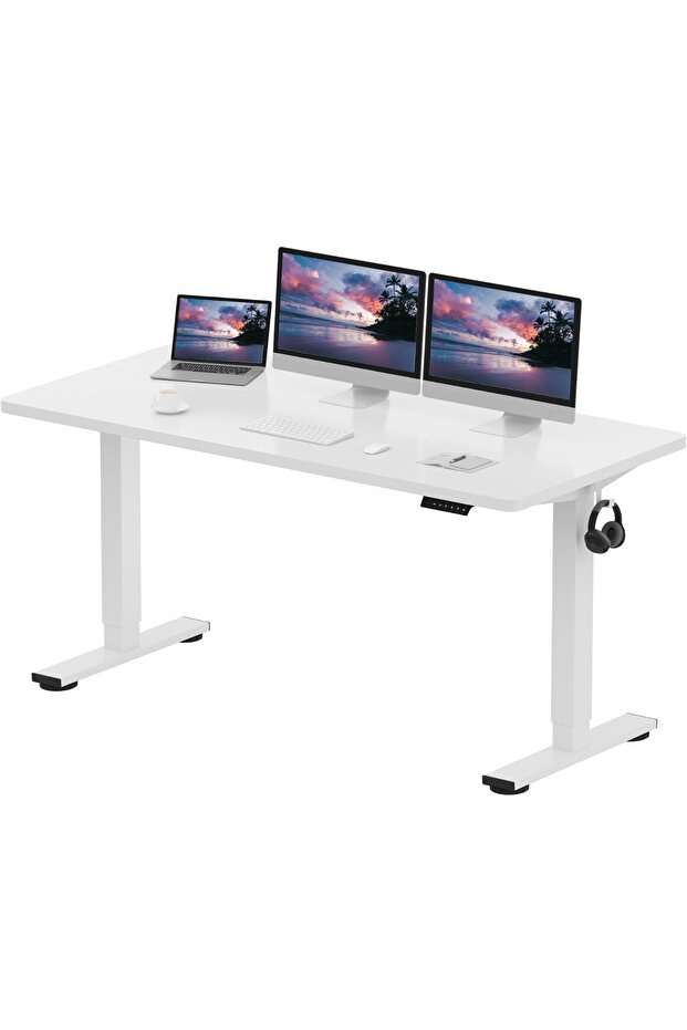 FlexiSpot Modern Adjustable Standing Desk Ergonomic 150x60 cm - White