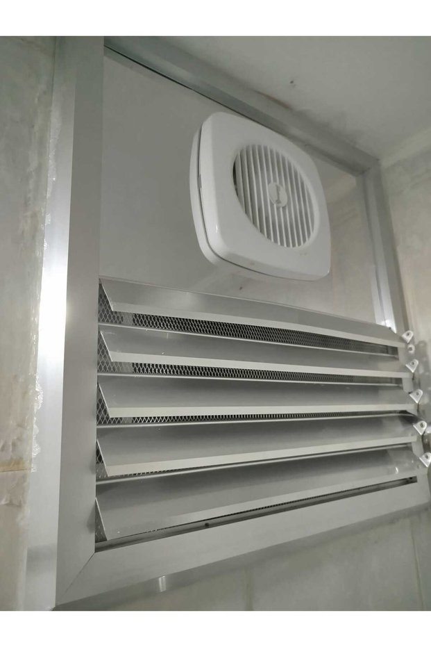 Chrome Bathroom Grille with Fan Aluminum 50*50cm Q125 Fan 155 M3