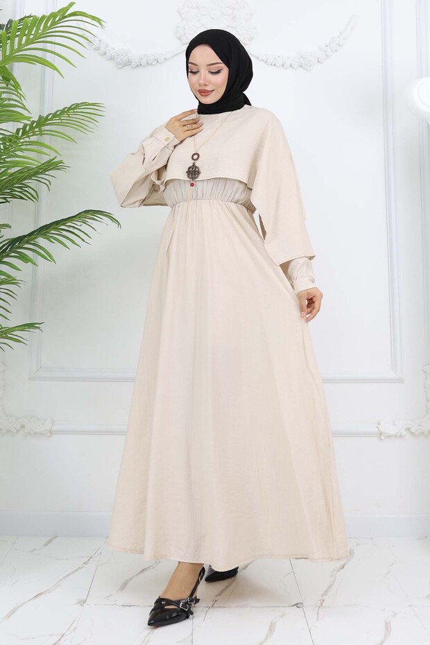 Collar Detailed Necklace Dress Stone Color 4809