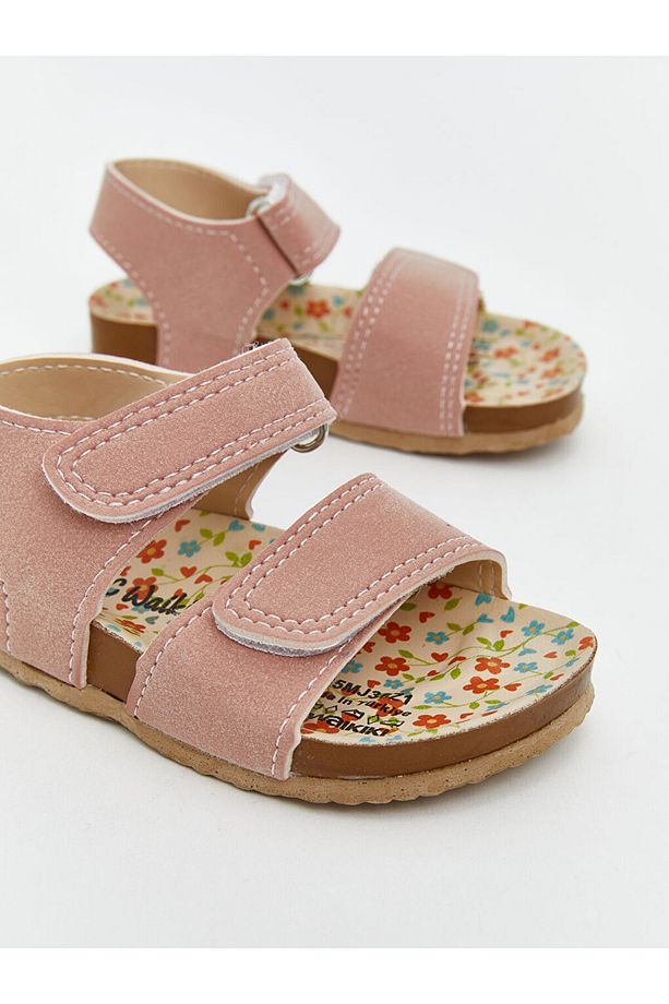 LCW STEPS Pembe Cırt Cırtlı Kız Bebek Sandalet - 3