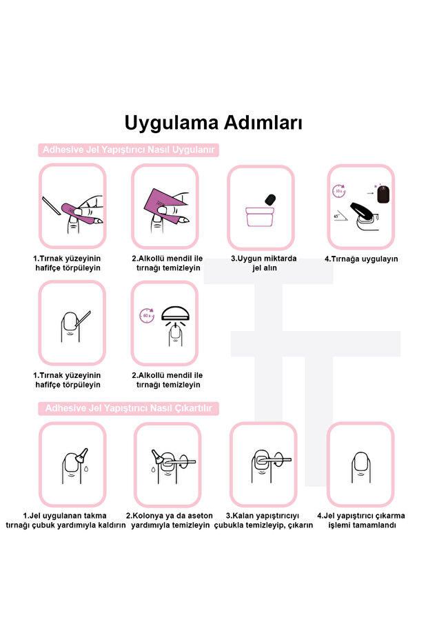 Protez Takma Tırnak Tekrar Kullanılabilir El Yapımı Ops Zenginliği TT0747 Bordo-M - 3