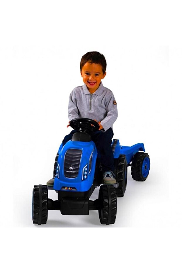 Xl Römorklu Pedallı Traktör - Mavi - 3