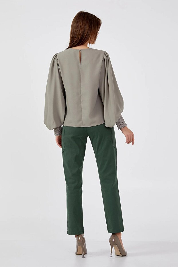 ELASTİK BALON KOL BLUZ 25W10620 - 2