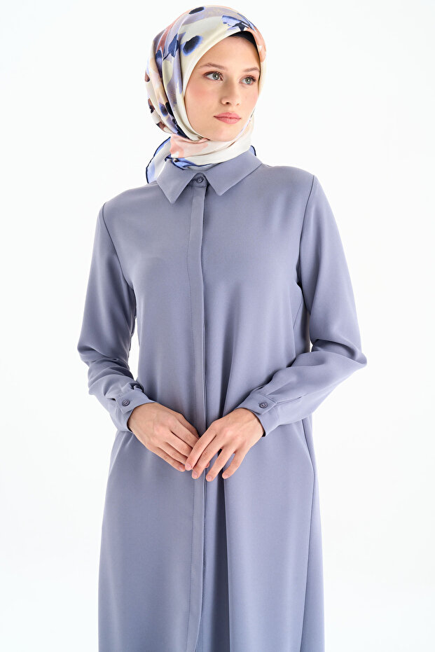 Gizli Patlı Basic Tunik - Lila - 3