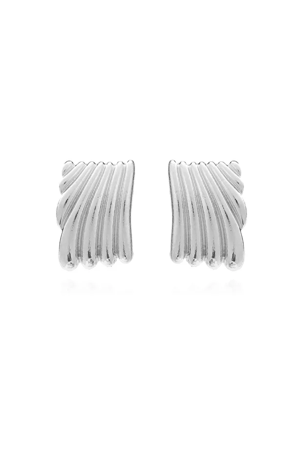 Minimalist Hailey Dalgalı Çivi küpe - 2