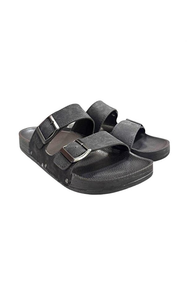 Double Banded Anatomical Sole Nubuck Men's Slippers